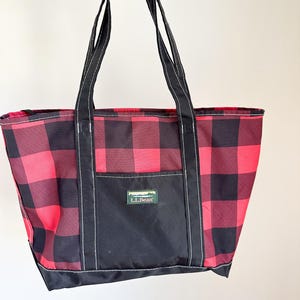 Plaid Ll Bean Boat Tote - Etsy