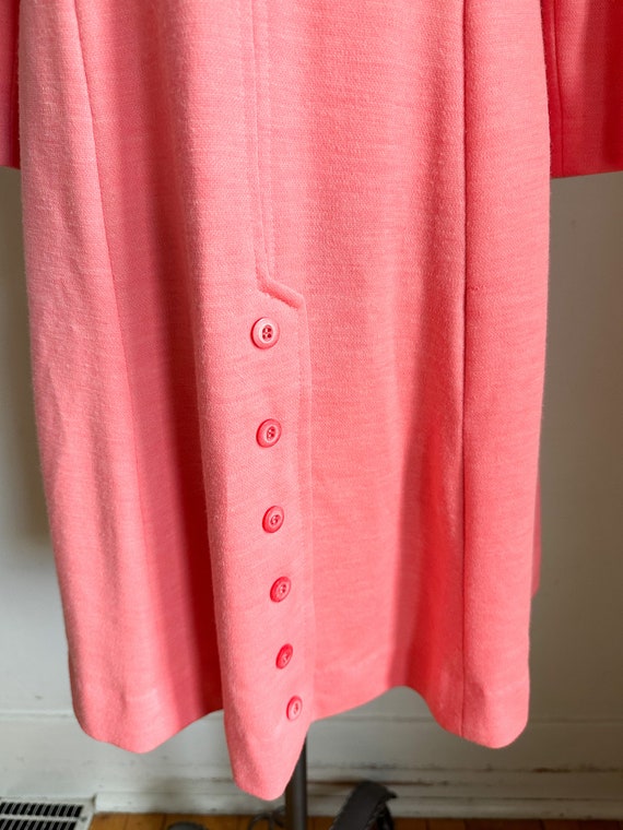 Vintage 1970s Coral Pink Knit Dress / S-M - image 3