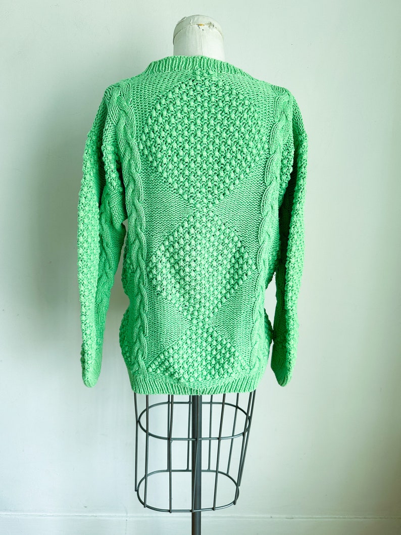 50% OFF...last call // Vintage 1980s Neiman Marcus Lime Green Silk Sweater / XS image 10