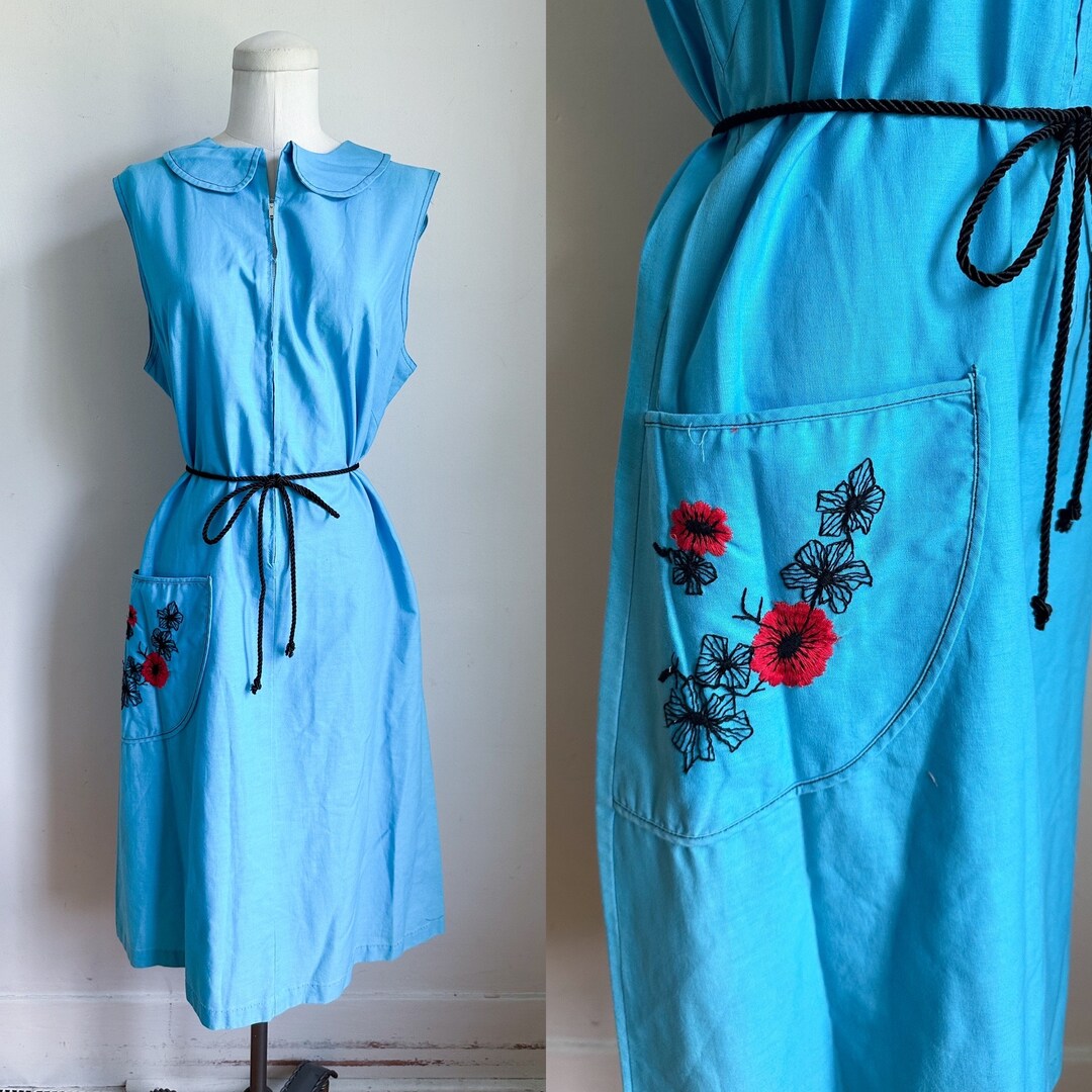 Pop of Blue Dress (Pockets!)