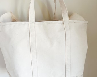 Vintage 1980s L.L. Bean XL Canvas Boat & Tote Bag