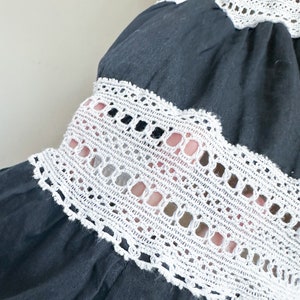 Vintage 1950s Black & White Crochet Skirt / 24 waist image 4