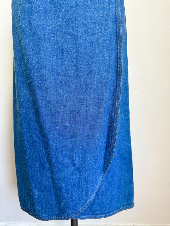 Vintage 1970s Denim Wrap Skirt / 23" - 25" waist - image 6