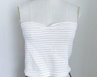 Vintage White and Gold Tube Top / S