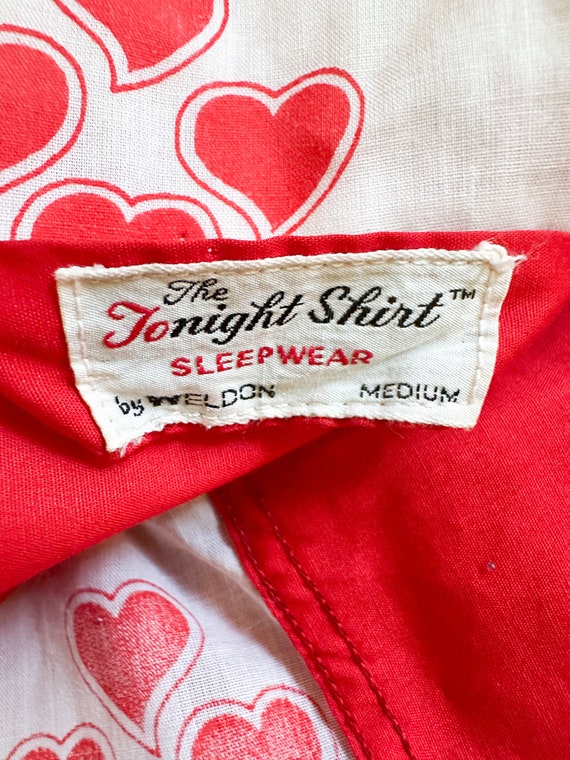 Vintage 1970s Heart Print Nightgown / Night Shirt… - image 7