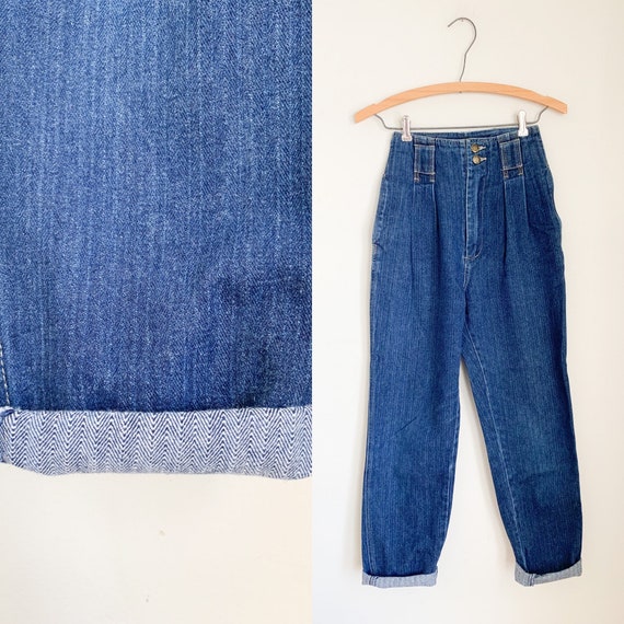 Vintage 1980s Brandon High Waisted Jeans / 23" wa… - image 1