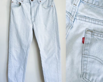 Vintage 1980s Levis 505 Light Wash Straight Leg Jeans / 36/30 (34 inch waist)