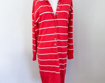 Vintage 1990s Polo Shirt Striped Dress / XS-S