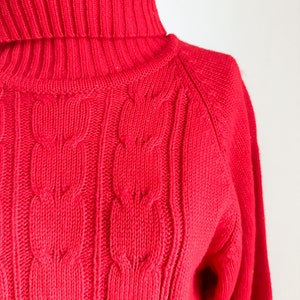 Vintage 1990s Red Turtleneck Sweater Dress / L image 4