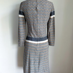 Vintage 1970s Gray & Beige Sweater Dress / S image 6