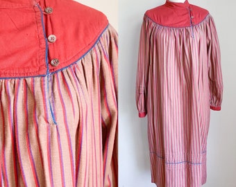 Vintage 1970s Panache Indian Cotton Trapeze Dress / M