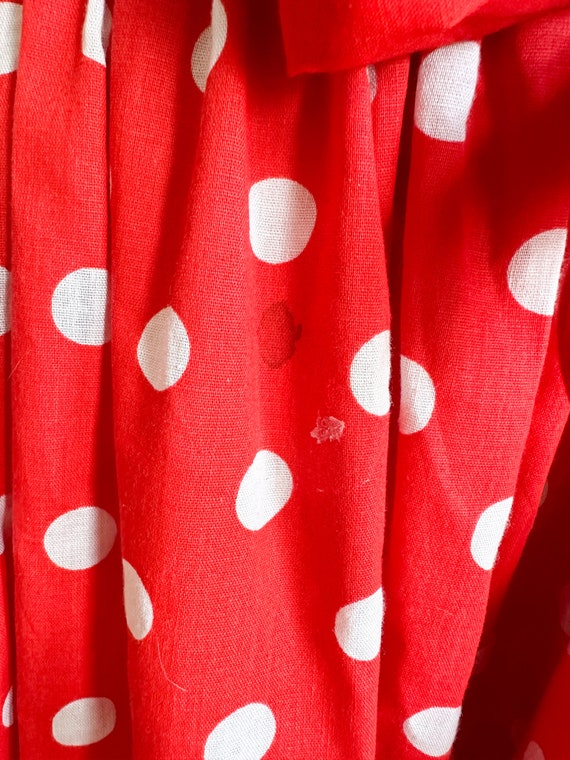 Vintage 1960s Red & White Polka Dotted Sundress /… - image 10