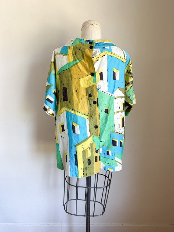 Vintage 1960s Beach Jacket / Novelty Print Top //… - image 6