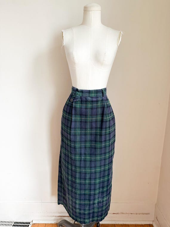 Vintage Brown Corduroy Patchwork Plaid Skirt