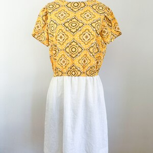 Vintage 1960s Yellow Bandanna Print Shift Dress / M-L image 2