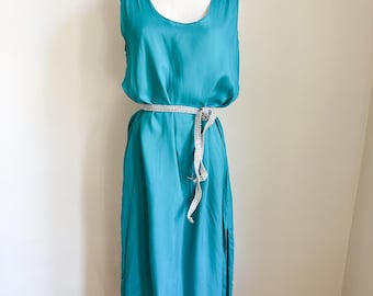 Vintage Teal Slip Dress / M