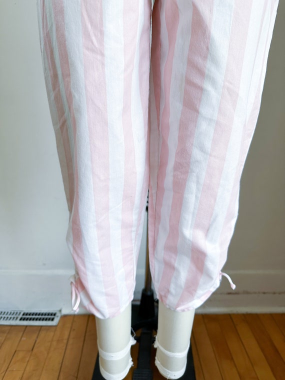 Vintage 1980s Pink & White Striped Jumpsuit / S - image 4