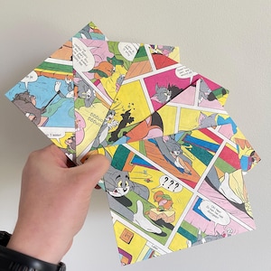 11 Tom & Jerry Enveloppen – Vintage 1970s Comics – Eco-Friendly Stationery (set of 11)