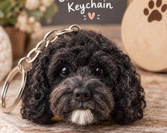 Llavero personalizado de fieltro para mascotas, llavero con retrato de perro o gato personalizado, réplica de mascota hecha a mano en lana, regalo conmemorativo para mascotas, regalo para amantes de los perros
