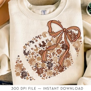 Retro Football Coquette Game Day Png, Preppy Floral Football Shirt Design, Girly Autumn Png, Football Mom Png, Touchdown Season, Trendy Png