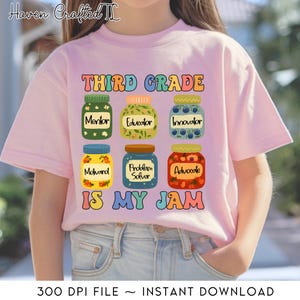3rd Grade Is My Jam Digital Png,Class Students Kids Back To School Png, Cute First Day Of School Png,Retro Third Grade Is My Jam Digital Png