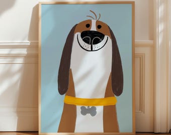 Boho Animal Nursery Print, Whimsical Kids Room Decor