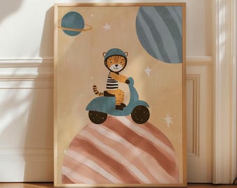 Imprimé chambre d'enfant bohème, décoration de chambre d'enfants fantaisiste