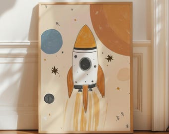 Boho Animal Nursery Print, Whimsical Kids Room Decor