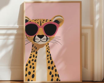Boho Animal Nursery Print, Whimsical Kids Room Decor