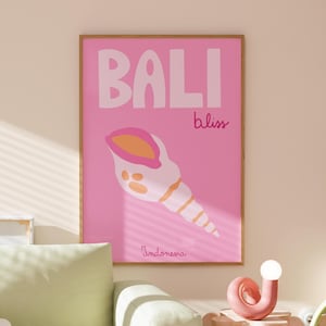 Bali Reise Print, Adrette Wand Kunst, Buntes Poster, Sommer Urlaub Dekor, Preppy Zimmer Dekor, Wohnheim Wand Kunst, Küsten Wand Kunst