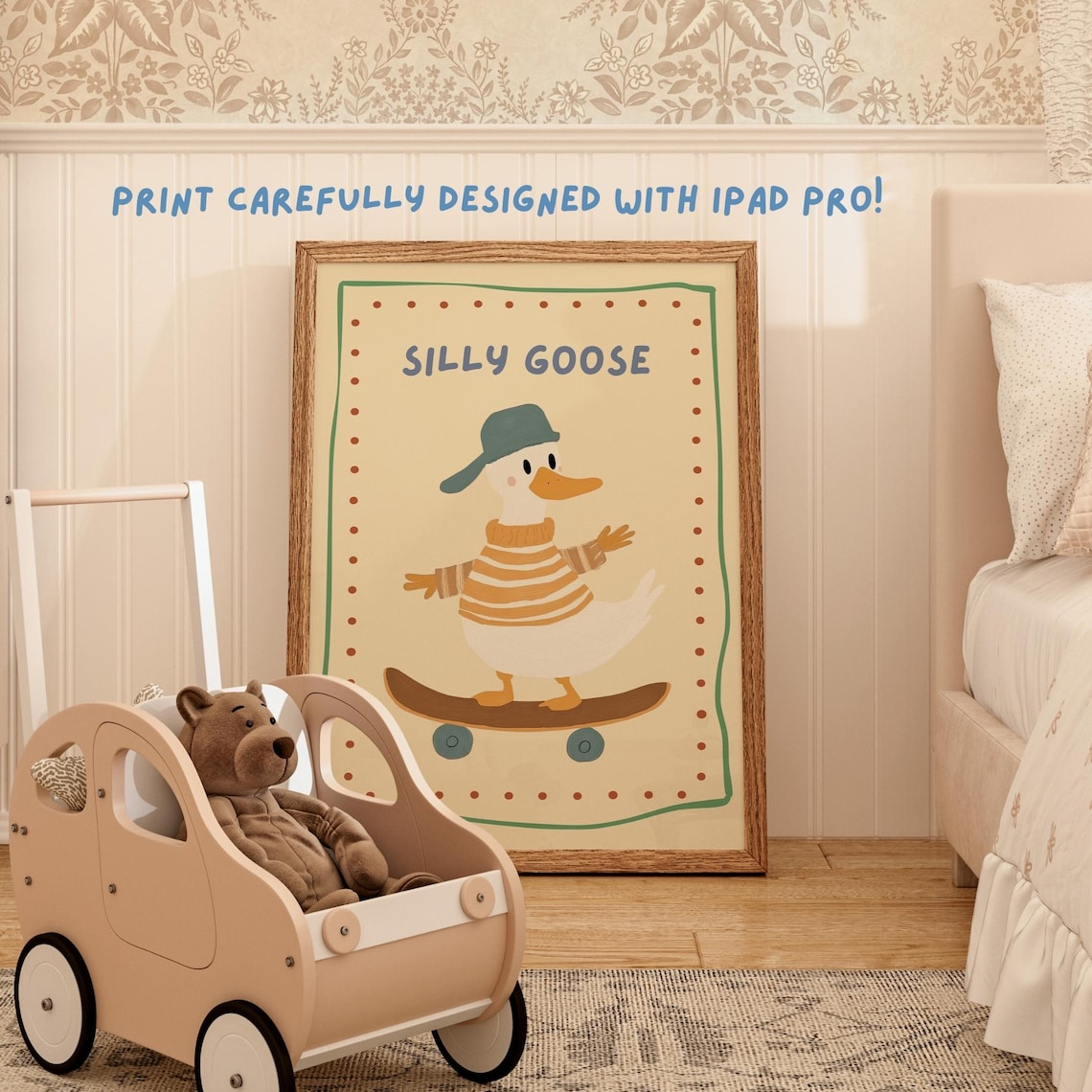 Boy Nursery Room Wall Art, Silly Goose Prints, Baby Room Decor, Neutral ...