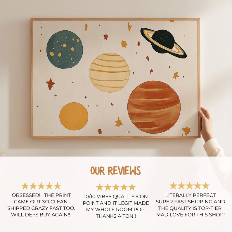 Solar System Nursery Print, Space Wall Art for Kids, Planets ...