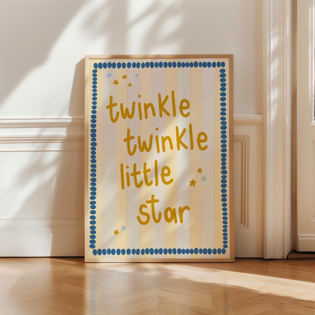 Twinkle Twinkle Little Star Wall Art, Nursery Quote Print for Kids Room ...