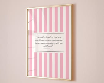 Pink Bible Verse Wall Art, Christian Scripture Poster