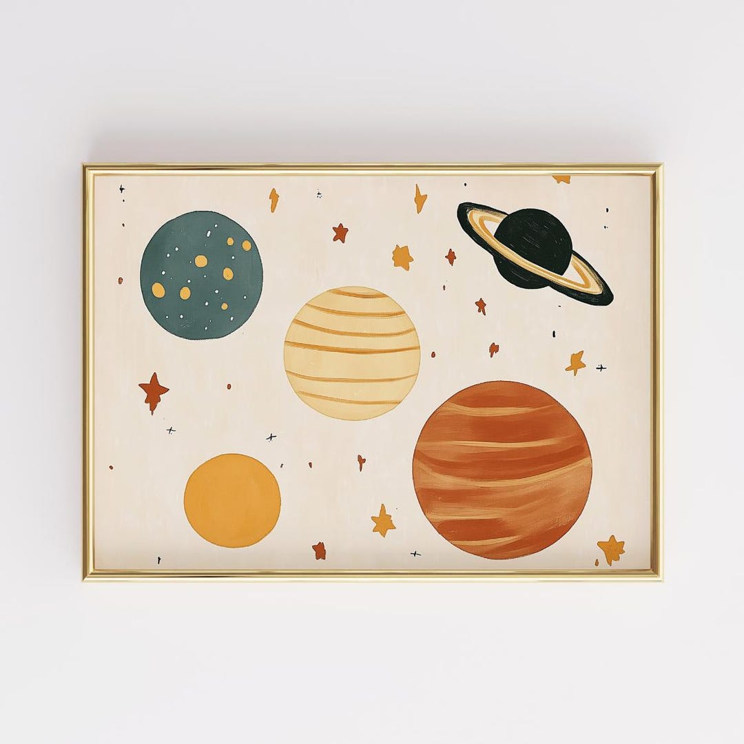 Solar System Nursery Print, Space Wall Art for Kids, Planets ...