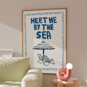 Bunter, sommerlicher Kunstdruck, minimalistisches Sonnenschein-Poster, Strandhaus-Dekor, Küstenwandkunst