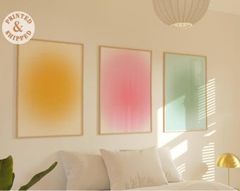 Aura Gradient Art Prints, Positive Energy Wall Decor, Set of 3