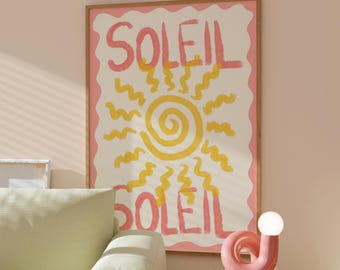 Stampa Soleil, decorazione murale in stile costiero preppy