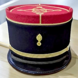 WW2 French Military Kepi, France Army Embroidery Cap, Officer Peak Embroidered Cap