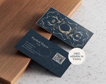 QR Code Business Card| Business Card Template | Business Card for Tarologists | Canva Business Card Template | Double Sided Business Card