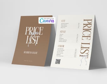Hair Salon Price List Template: Editable Business Menu (Canva)
