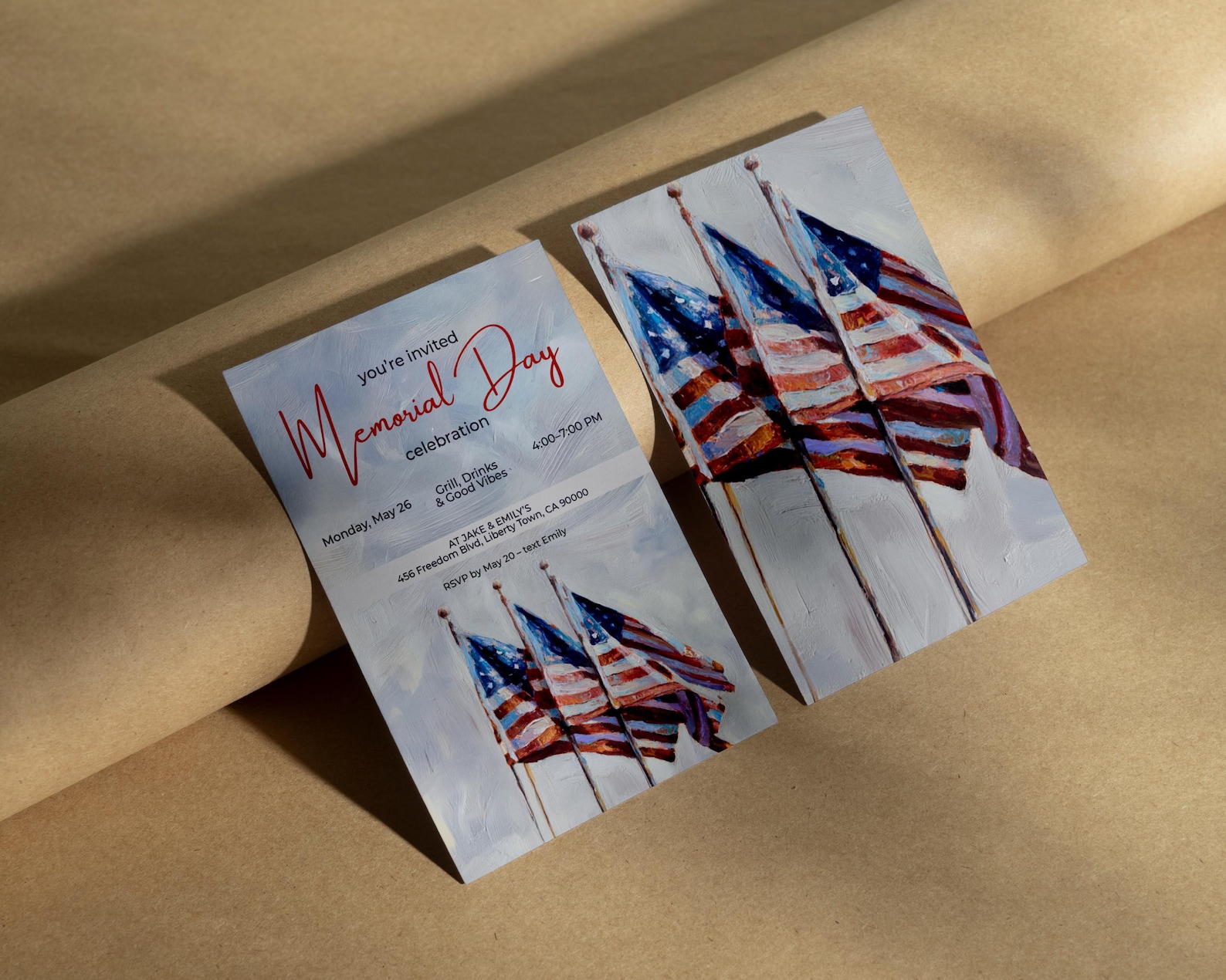 Memorial Day Invitation Template: Patriotic BBQ, American Flag (canva ...