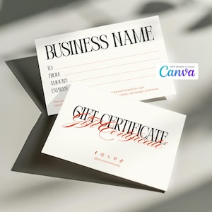 Editable Gift Certificate Template for Nail Salon | Modern Canva Voucher | Digital Download | 5x3in and 14.8x10.5cm