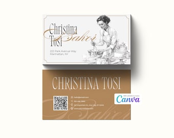 Bakery Business Card Template: Editable Cake Shop Visiting Card (Canva, Digital Download