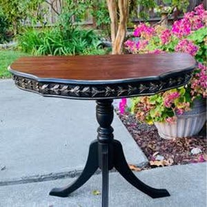 Vintage Demi Luna half round side table