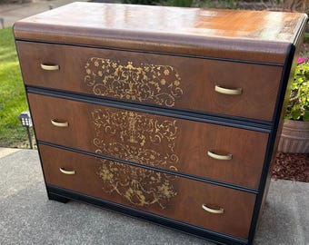 3 drawer waterfall dresser- upcycled