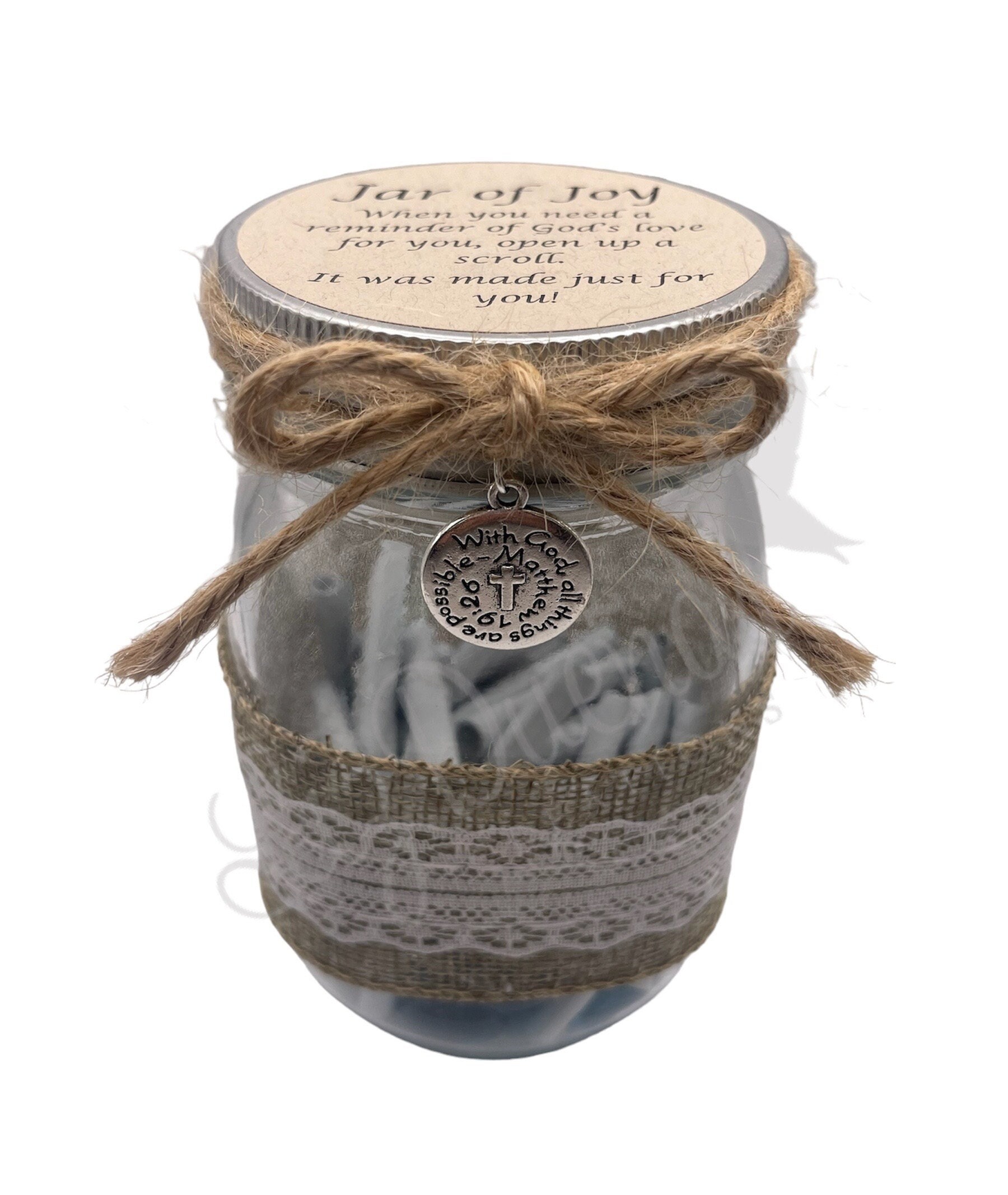 The Jar of Joy*Scripture Scrolls*Personalized Bible Verses*HOPE and STRENGTH* Encouragement Inspirational Gift*Encouraging Word from God