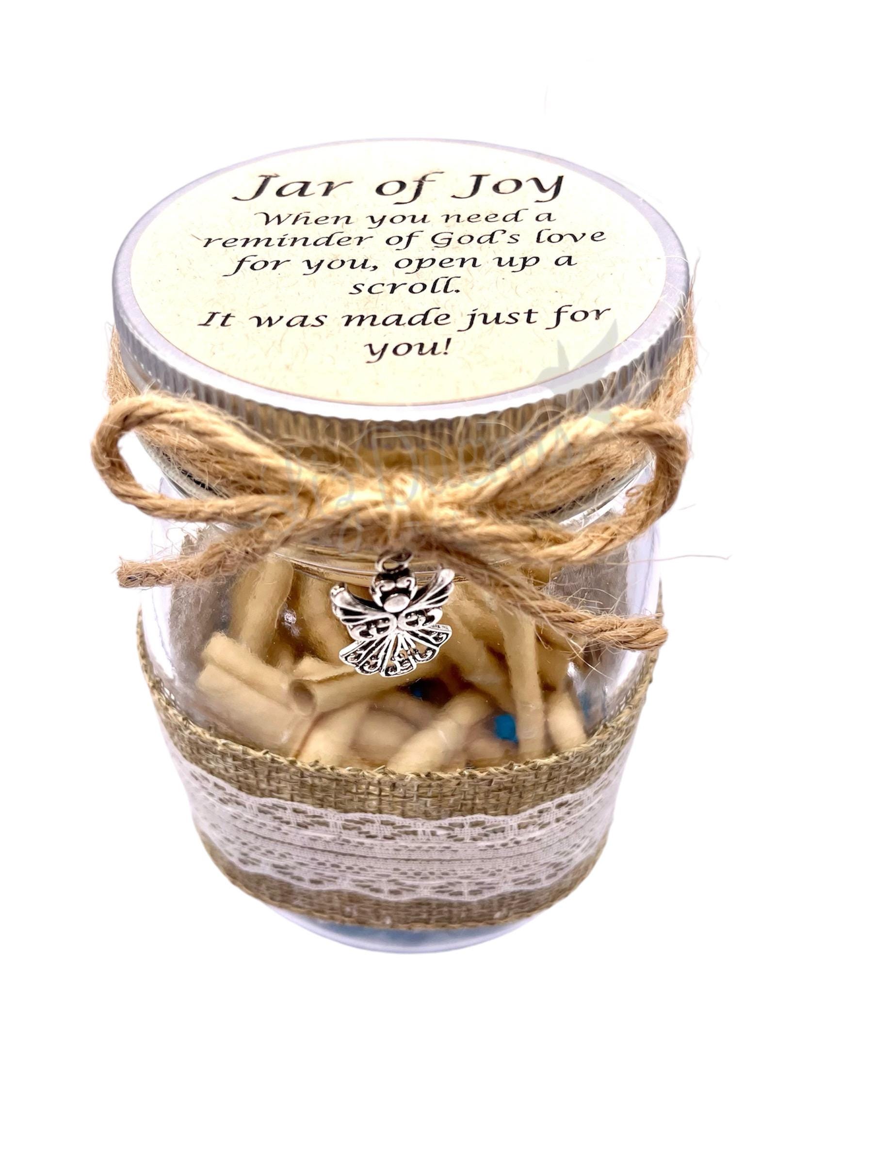 The Jar of Joy – Scripture Scrolls with Personalized Bible Verses | Encouragement & Inspirational Christian Gift | Encouraging Word from God