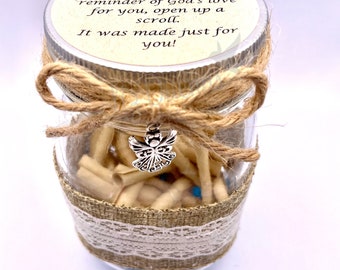 The Jar of Joy*Scripture Scrolls*Personalized Bible Verses*ENCOURAGEMENT & Inspirational Gift*Encouraging Word from God