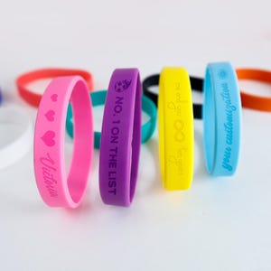 Custom silicone wristbands, waterproof wristbands, emergency contact wristbands, rainbow wristbands for charity, sports event support